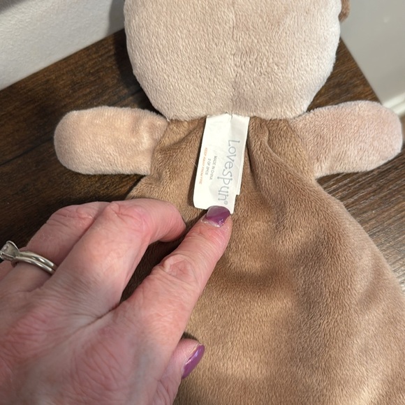 Lovespun Baby Security Blanket Lovey Plush Teddy Bear Brown White Love Spun Flat - Picture 4 of 6